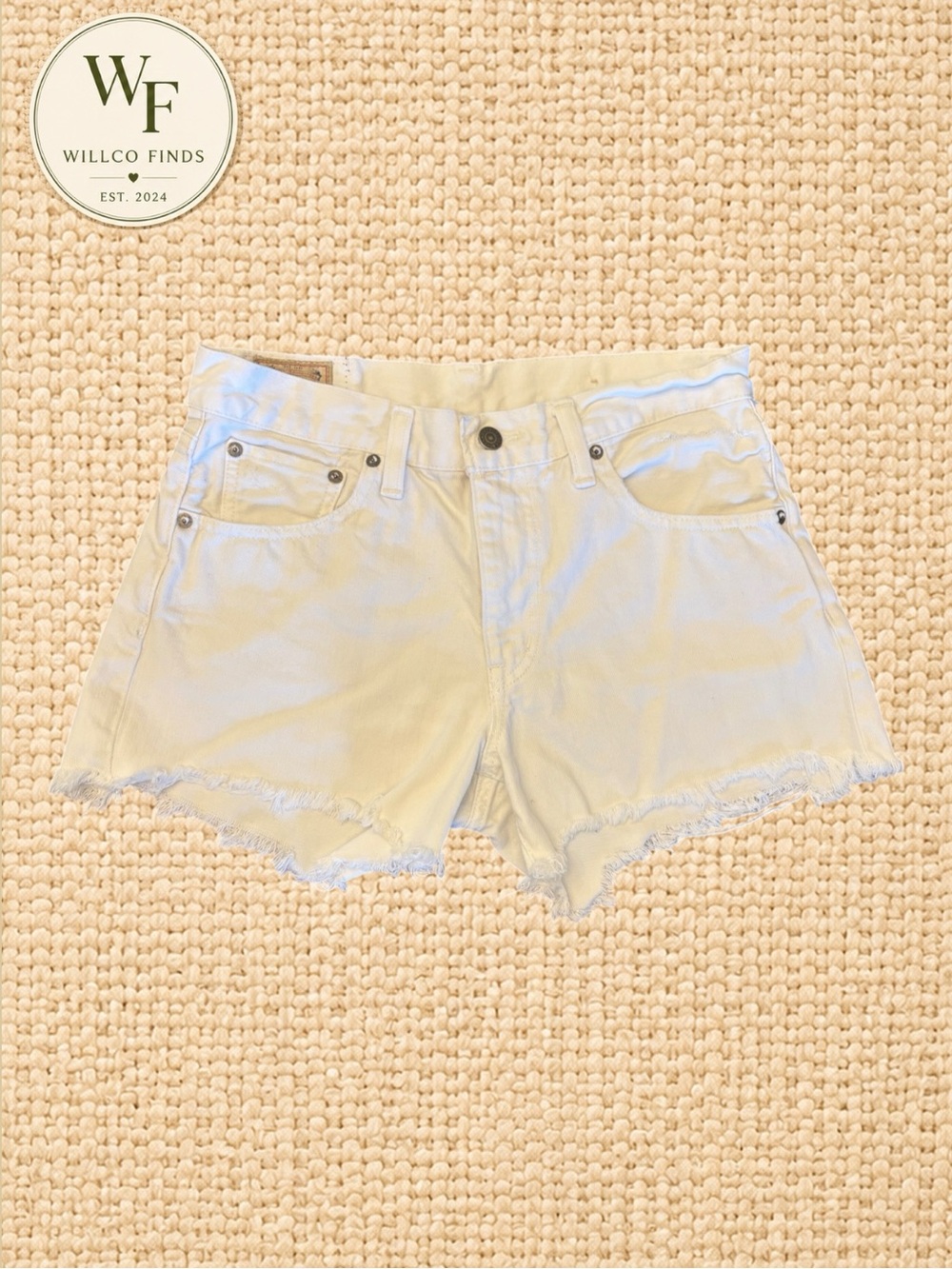 Polo Ralph Lauren Women’s White Crosby Denim Cutoff Shorts Size 27 Raw Hem